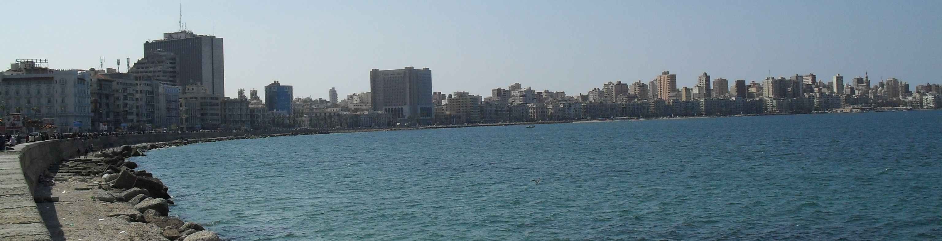 Corniche, Alexandria.  Facing *Manshia*